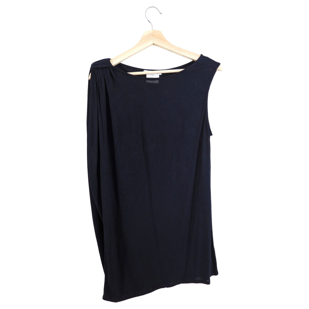Givenchy Black Jersey Sleeveless Tee with Knot Detail - L