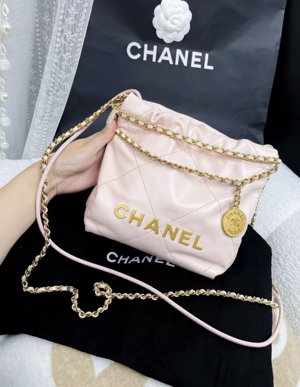 Chanel 23S pink mini 22bag