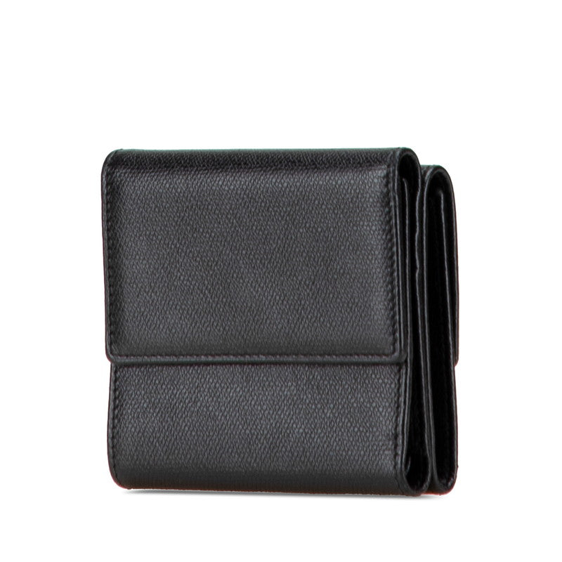 Chanel Coco Button Leather Trifold Wallet