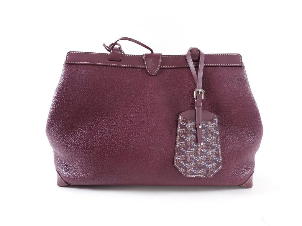 Goyard Plum Leather Goyardine Logo Bellechasse Biaude Shoulder Bag