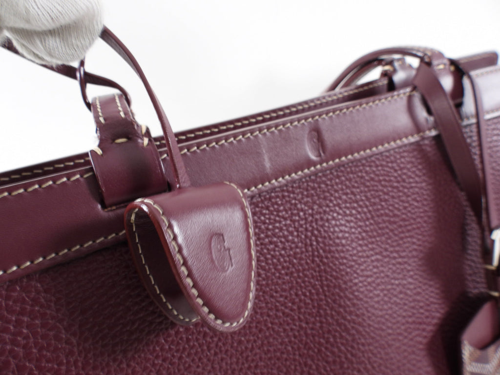 Goyard Plum Leather Goyardine Logo Bellechasse Biaude Shoulder Bag