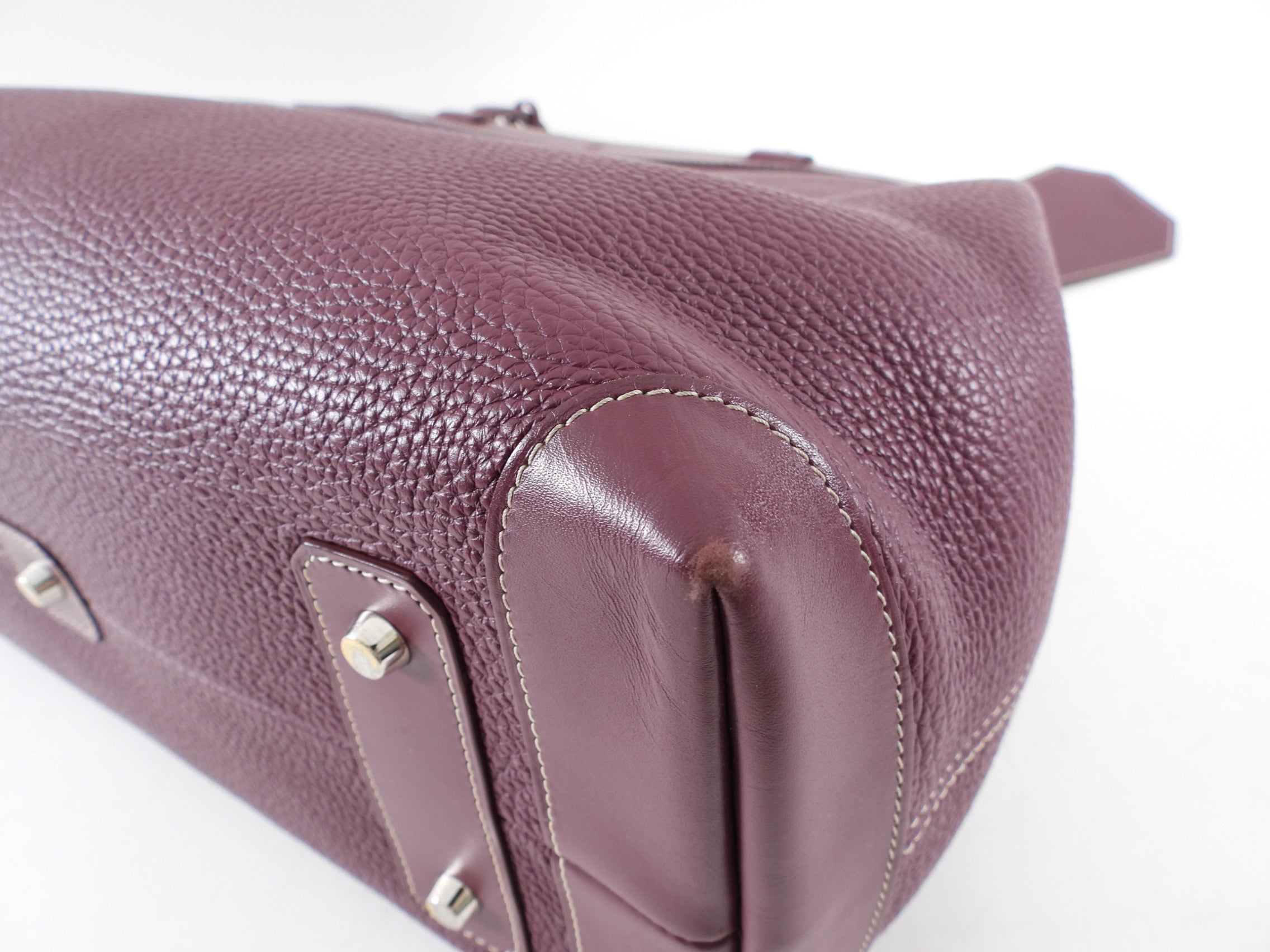Goyard Plum Leather Goyardine Logo Bellechasse Biaude Shoulder Bag