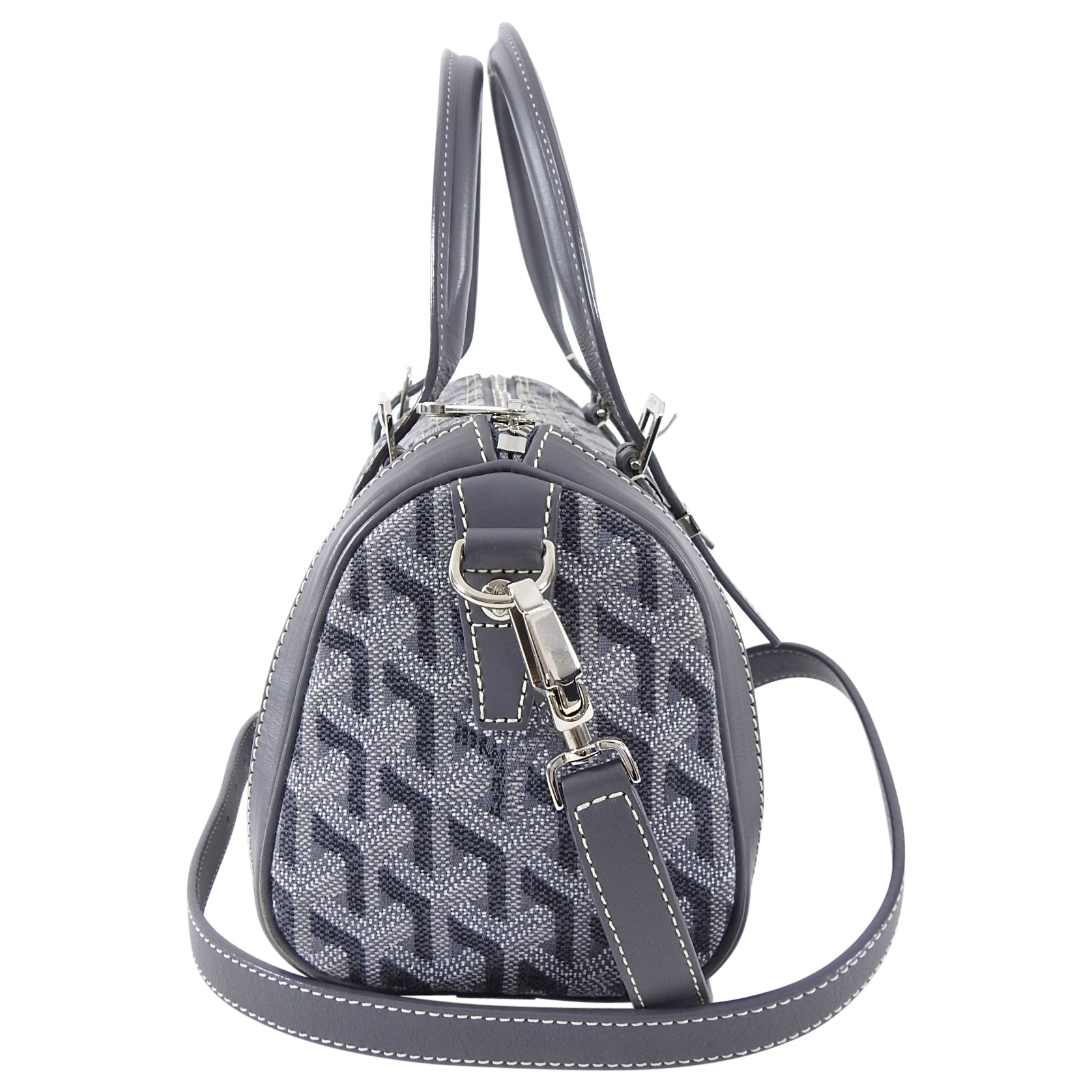 Goyard Limited Edition Small Gray Croisiere Bag with Crossbody Strap