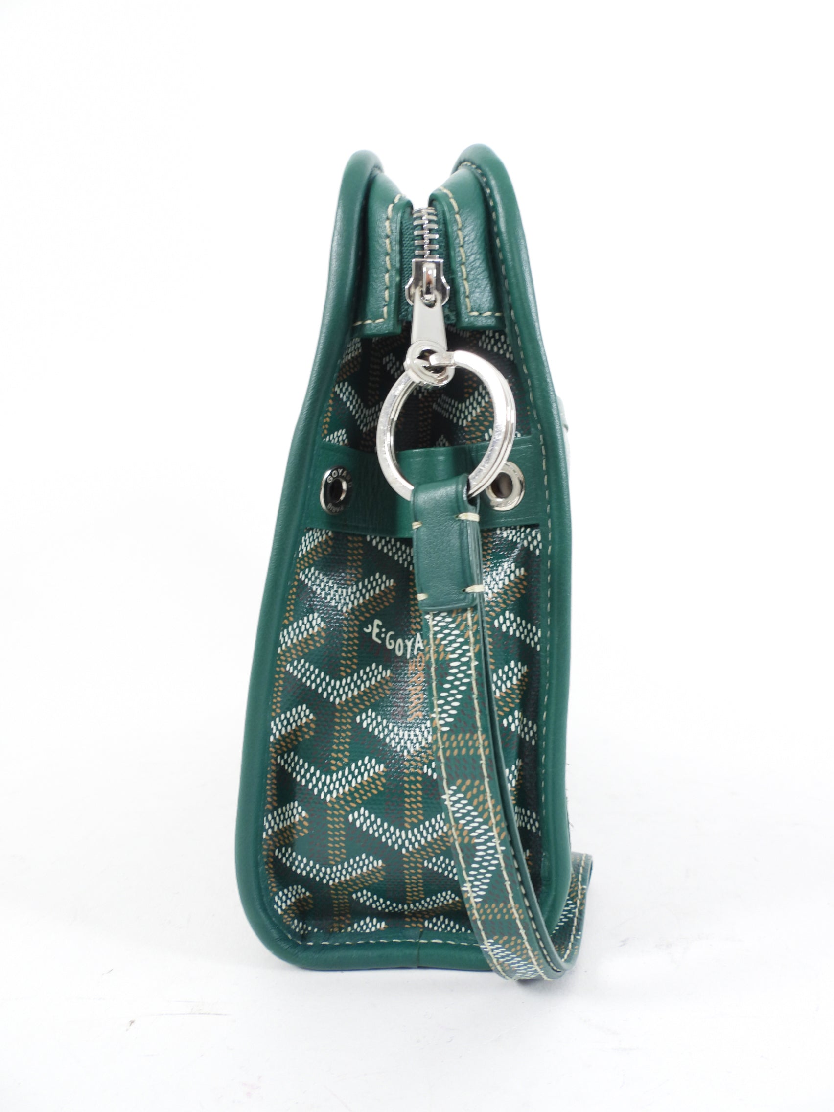 Goyard Green Monogram Jouvence MM Toiletry Bag Clutch with Wristlet