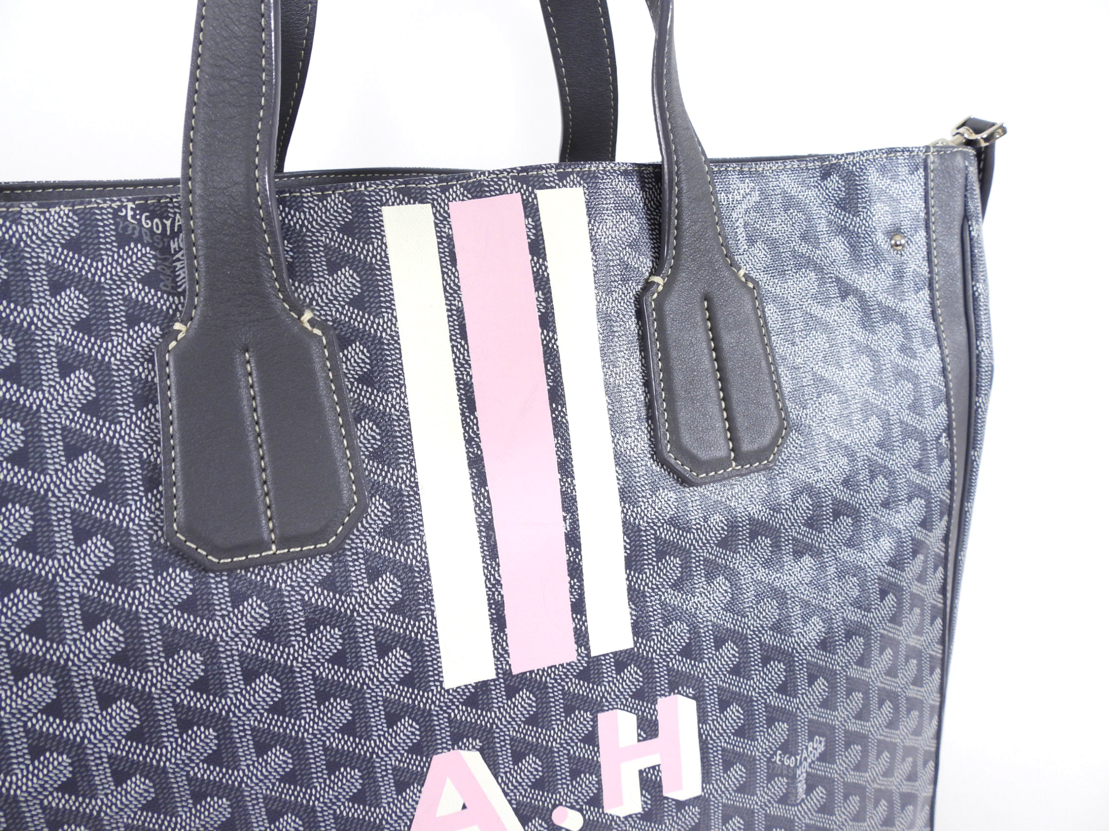 Goyard Grey Voltaire Satchel Tote Bag and Passport Holder Set