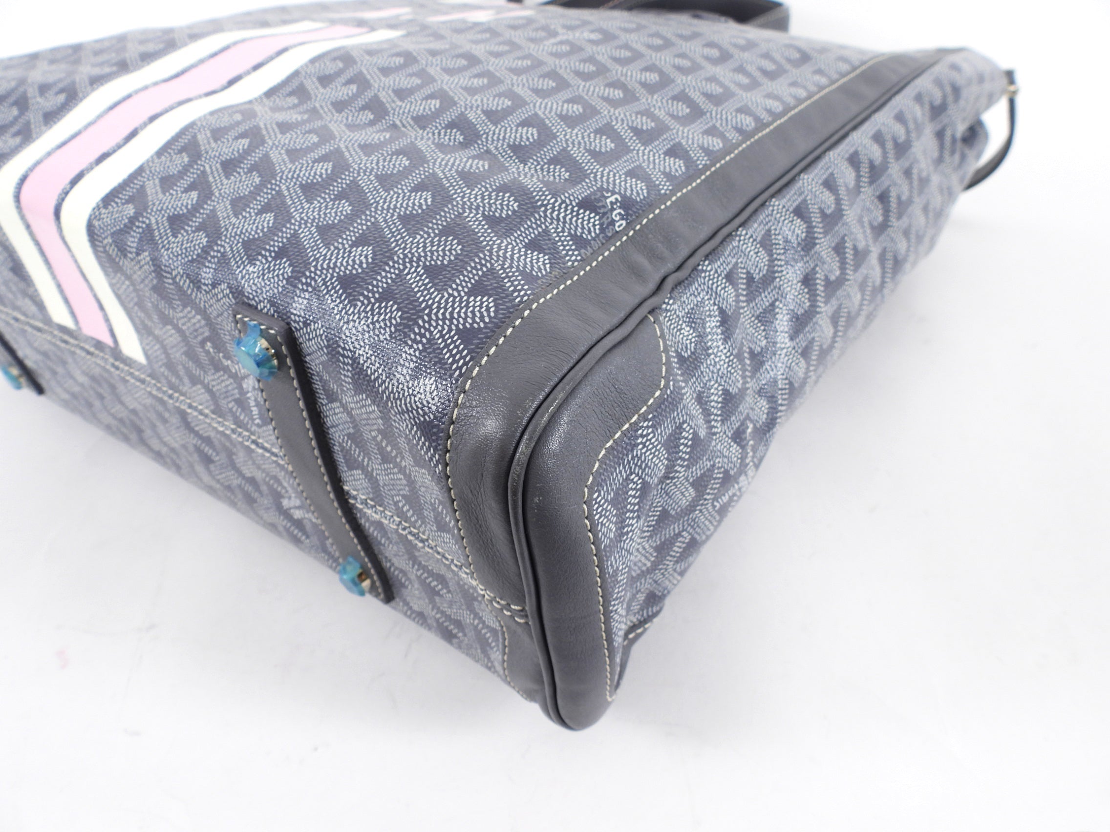 Goyard Grey Voltaire Satchel Tote Bag and Passport Holder Set
