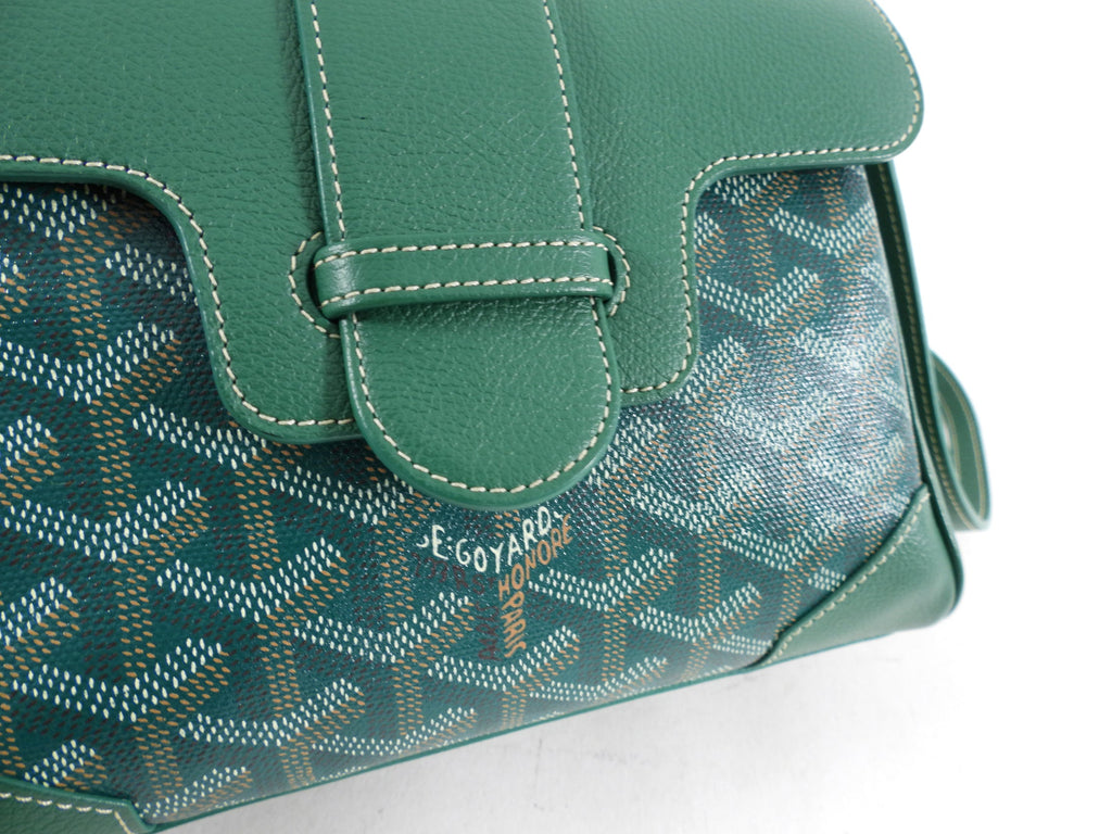 Goyard Green Mini Goyardine Saigon Souple with Wood Handle