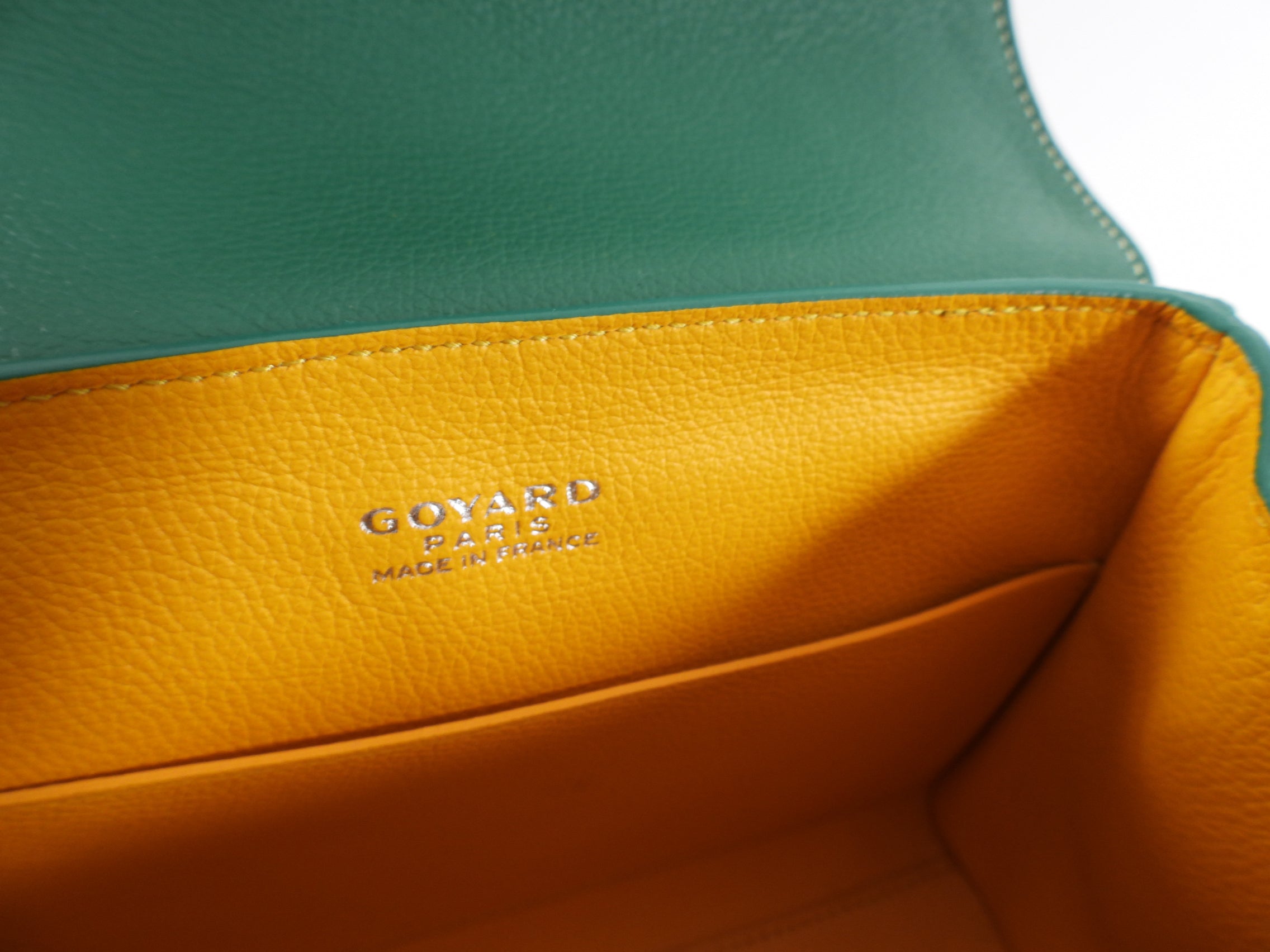 Goyard Green Mini Goyardine Saigon Souple with Wood Handle