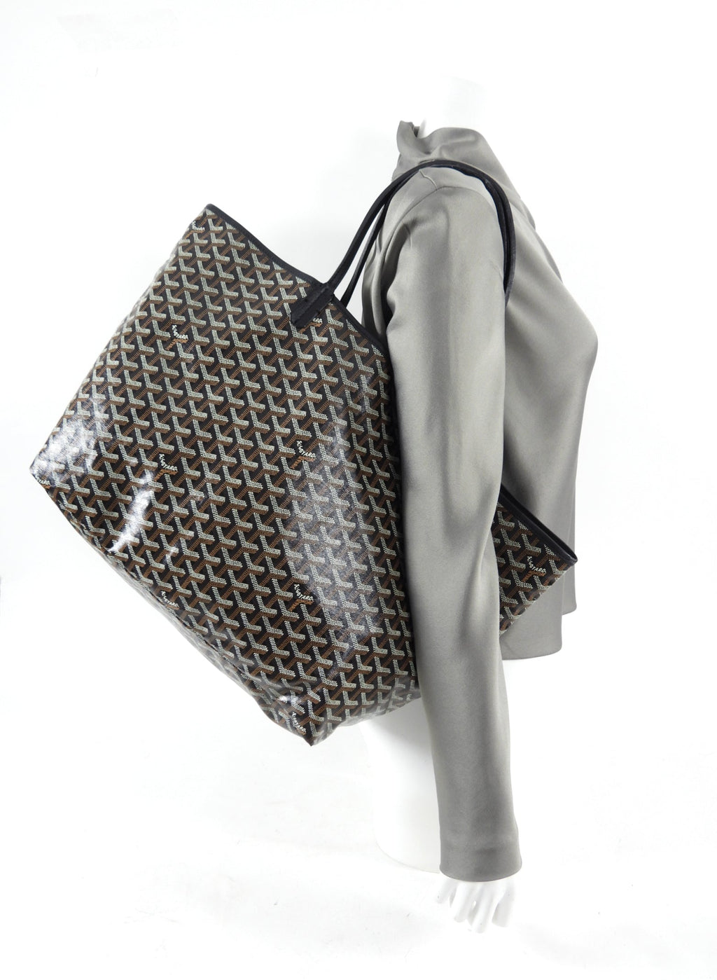Goyard St. Louis Black Coated Canvas Tote Bag