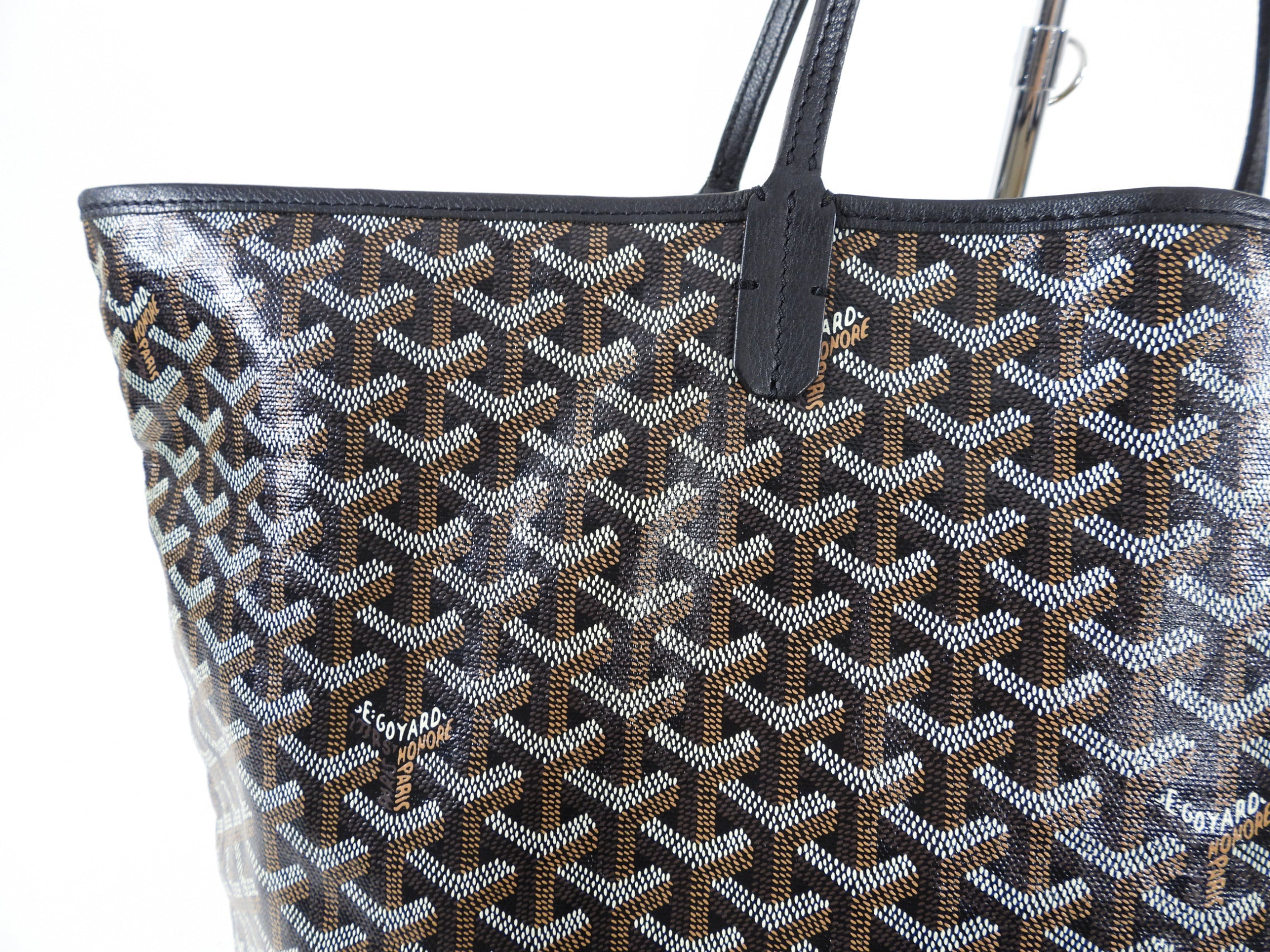 Goyard St. Louis Black Coated Canvas Tote Bag