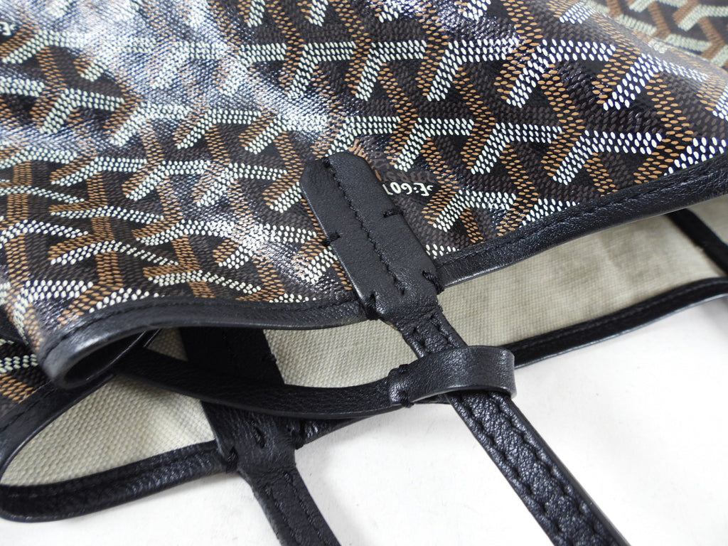 Goyard St. Louis Black Coated Canvas Tote Bag