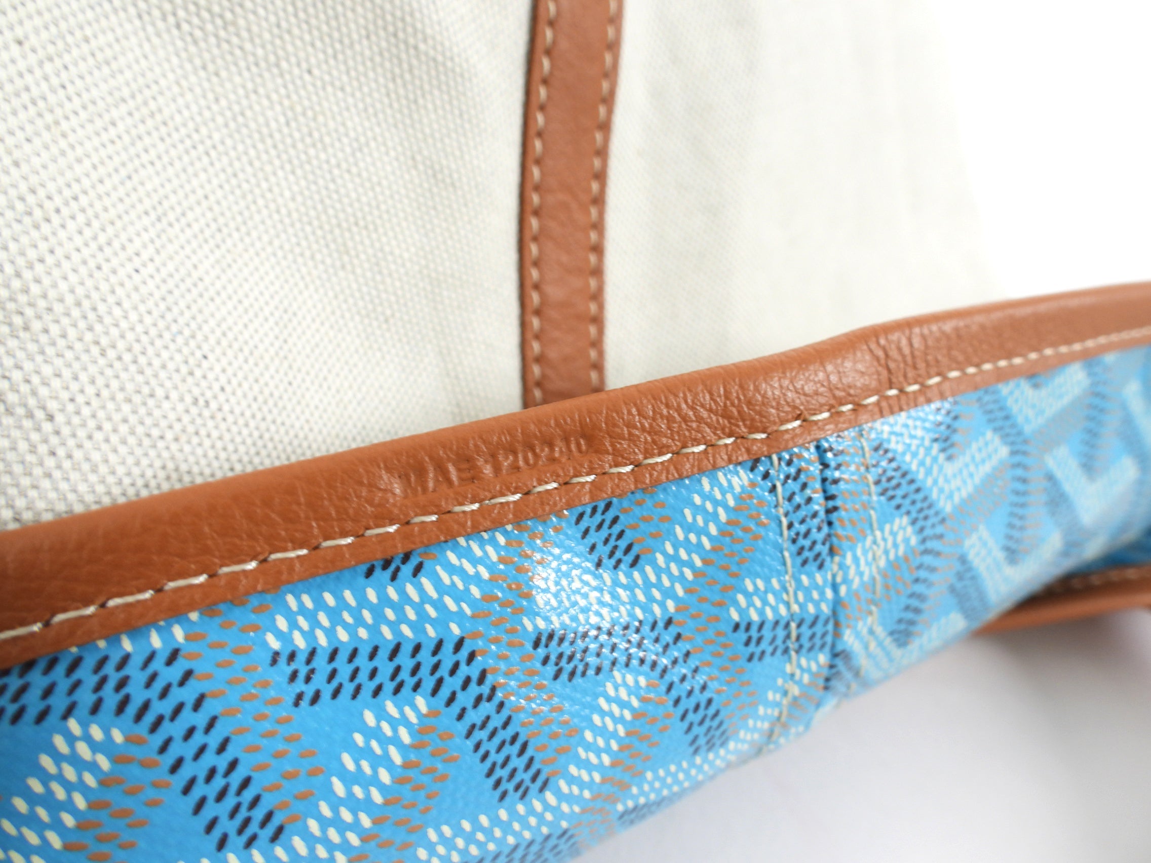 Goyard 2025 Turquoise and Tan Linen Canvas Reversible Balhaera Tote