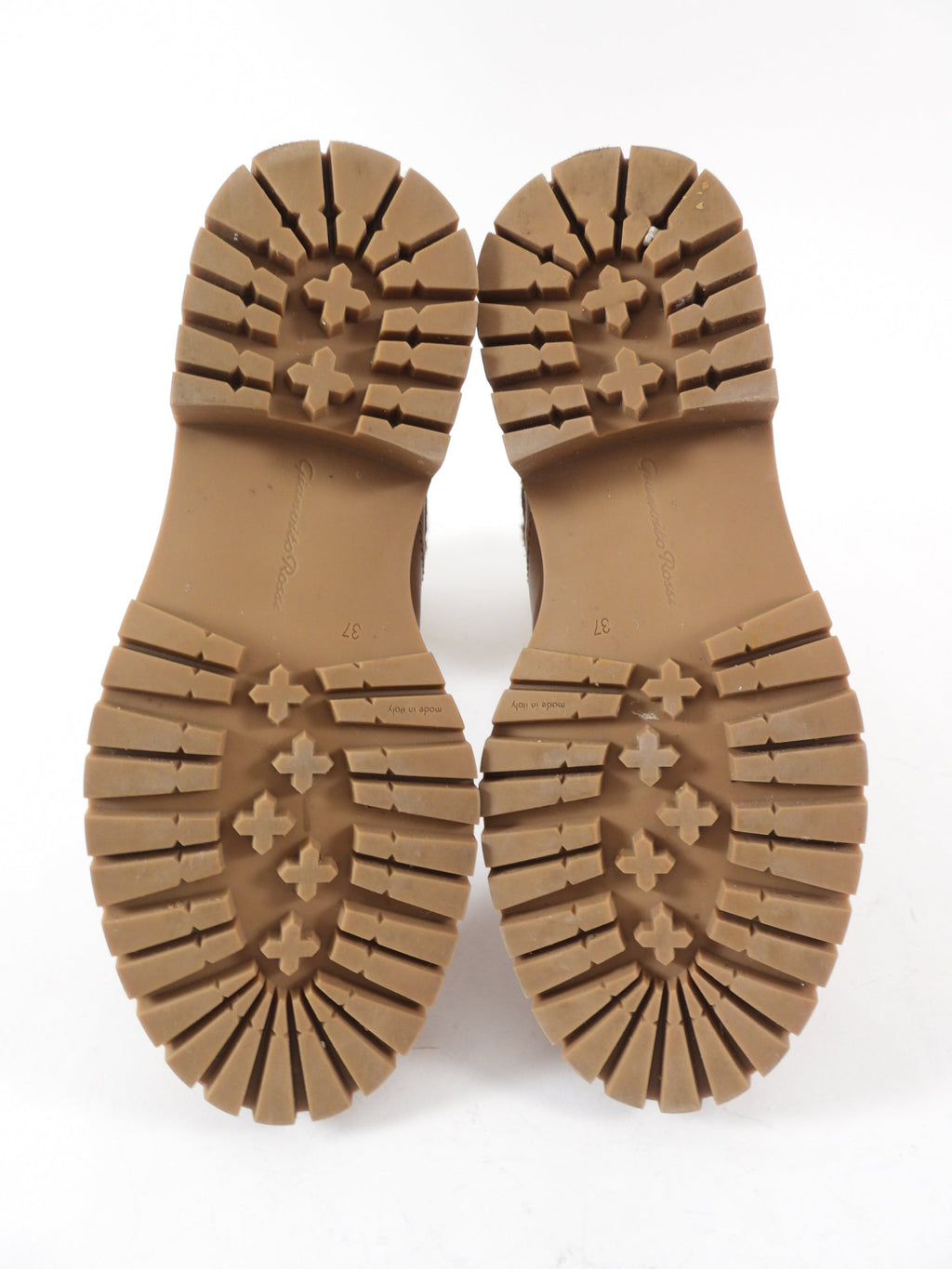 Gianvito Rossi Camel Leather Knit Tenney Boot - 37