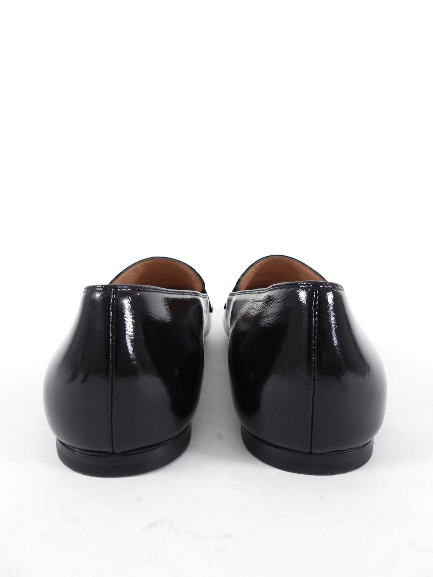 Gianvito Rossi Black Patent Flat Leather Loafers - 40 (9.5)