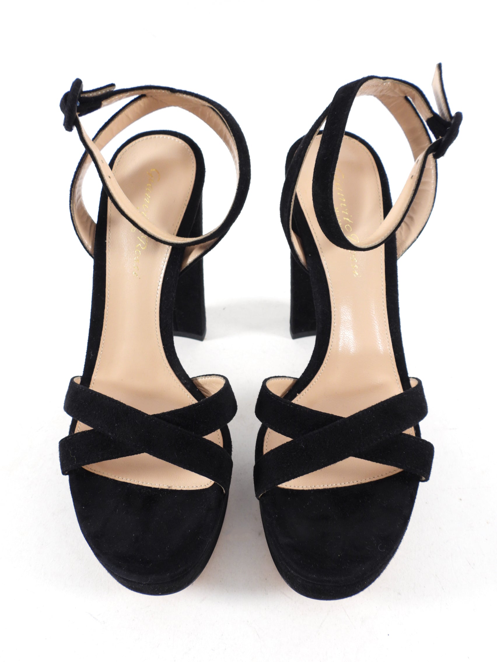 Gianvito Rossi Black Suede Platform Sandals - 36.5