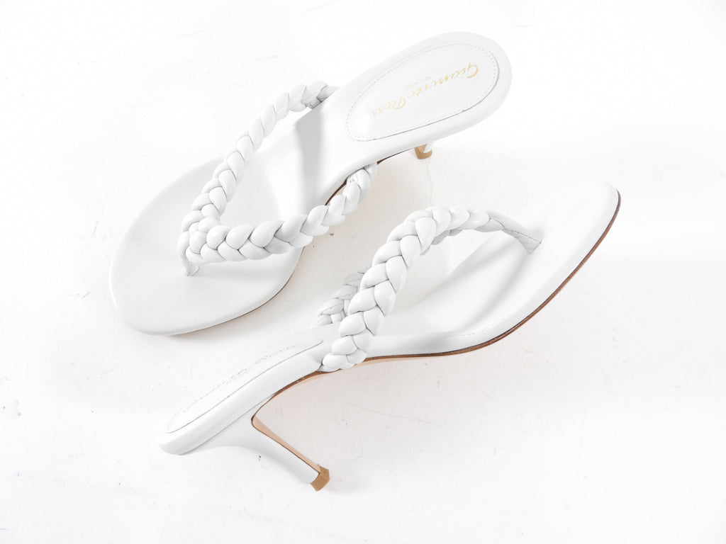 Gianvito Rossi White Leather Braided Sandals - 37