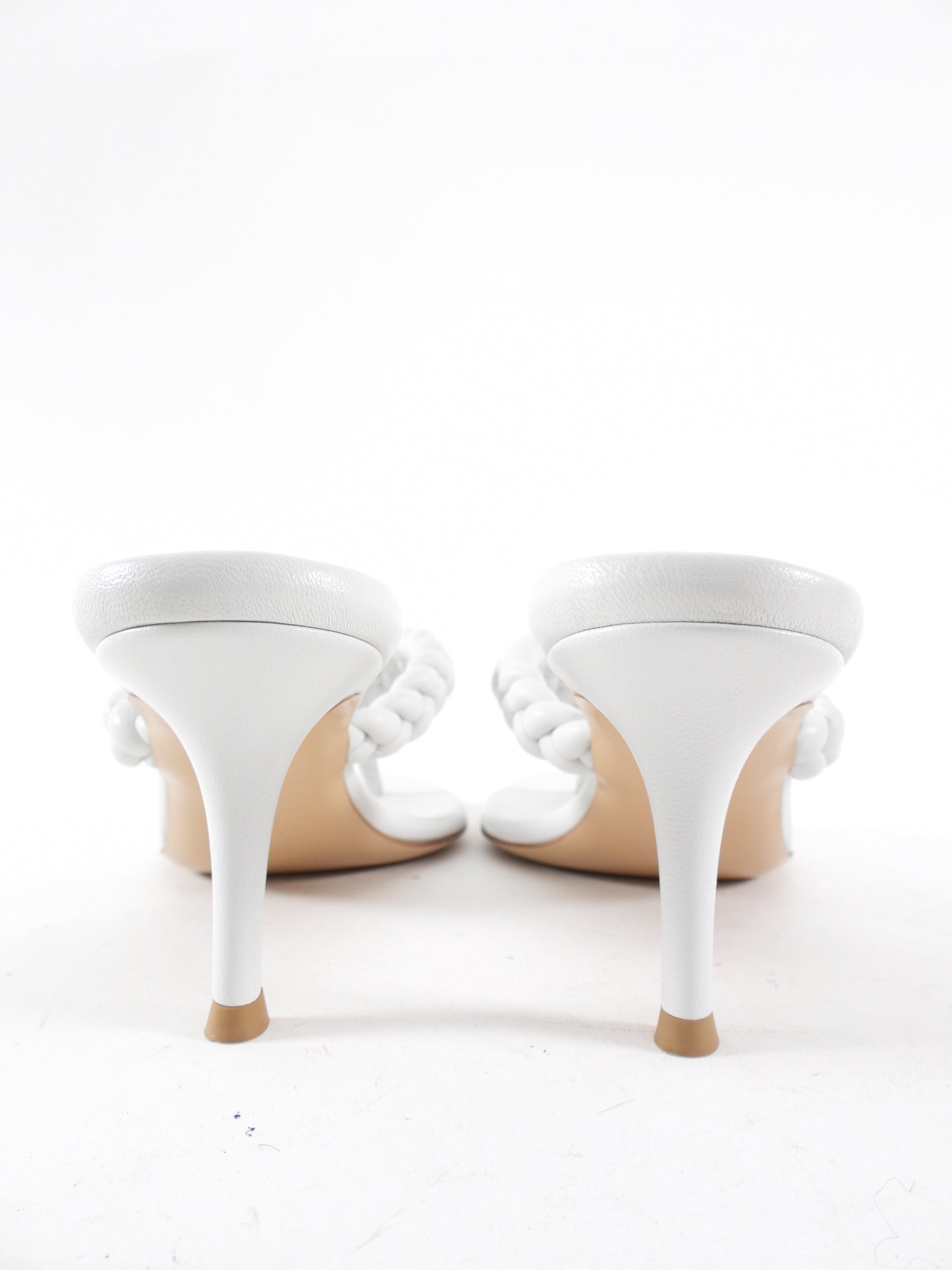 Gianvito Rossi White Leather Braided Sandals - 37