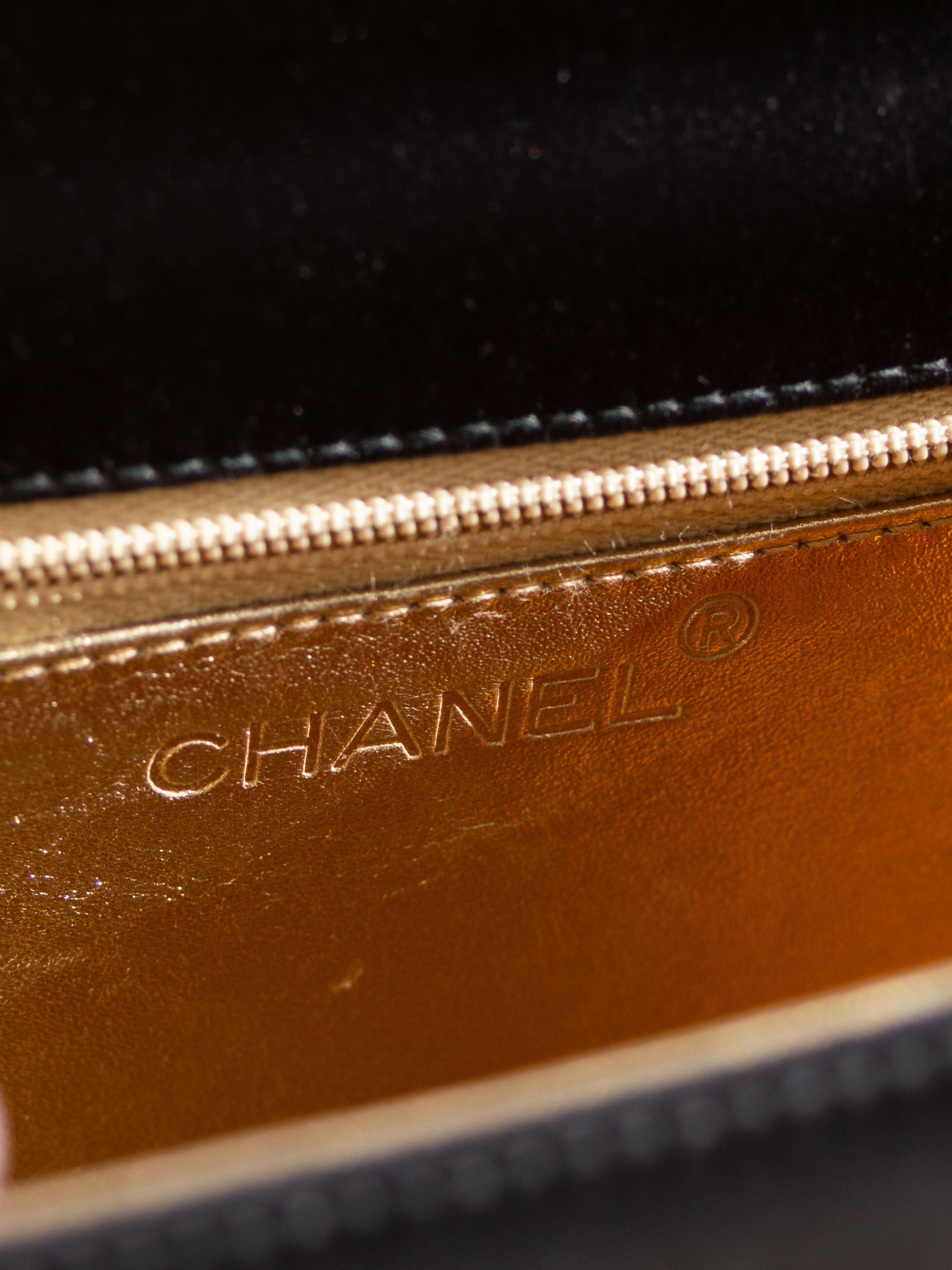 Chanel Vintage Kelly 1996 Black Satin 24K Gold Mini Evening Bag
