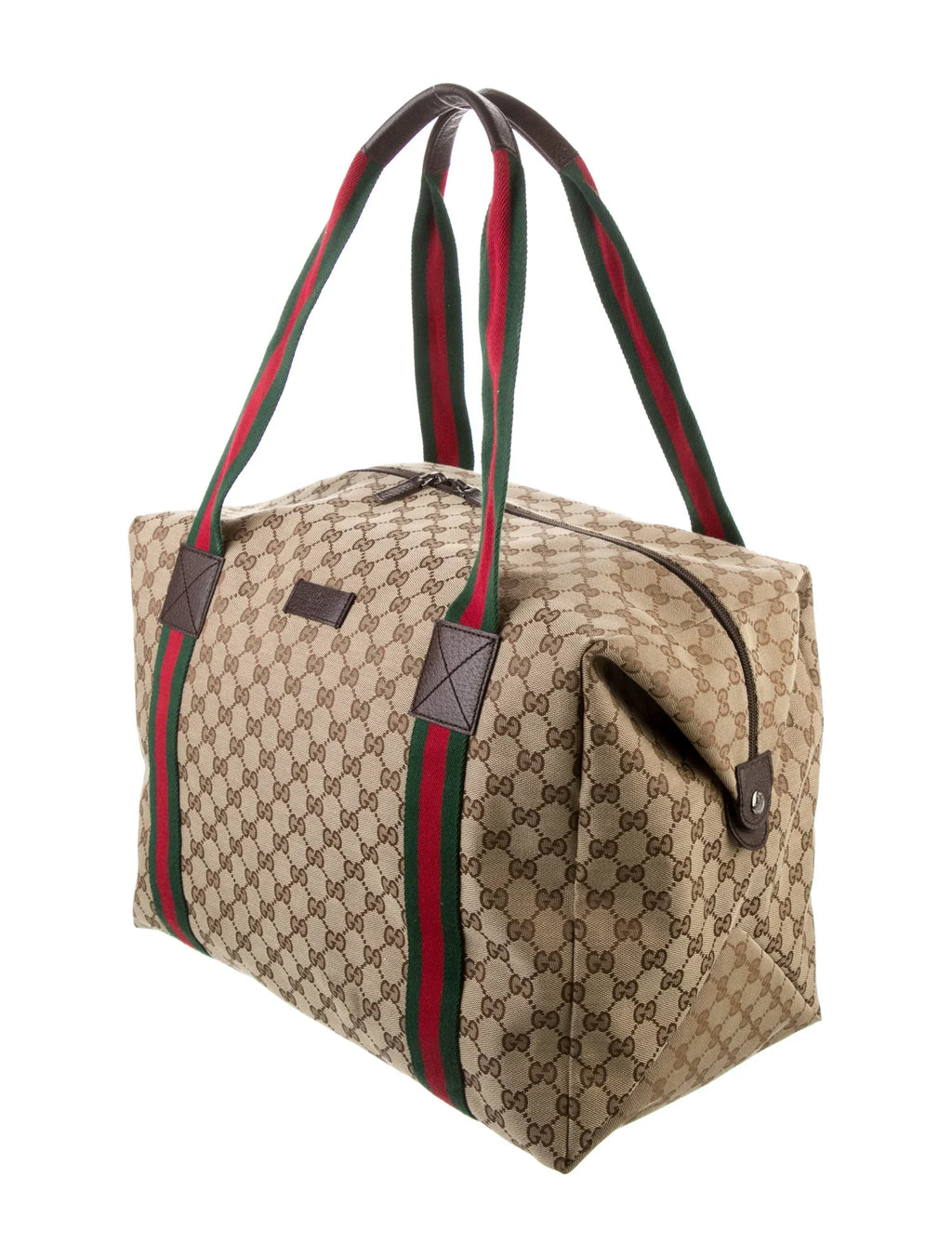 GUCCI GG CANVAS WEB MEDIUM DUFFLE BAG