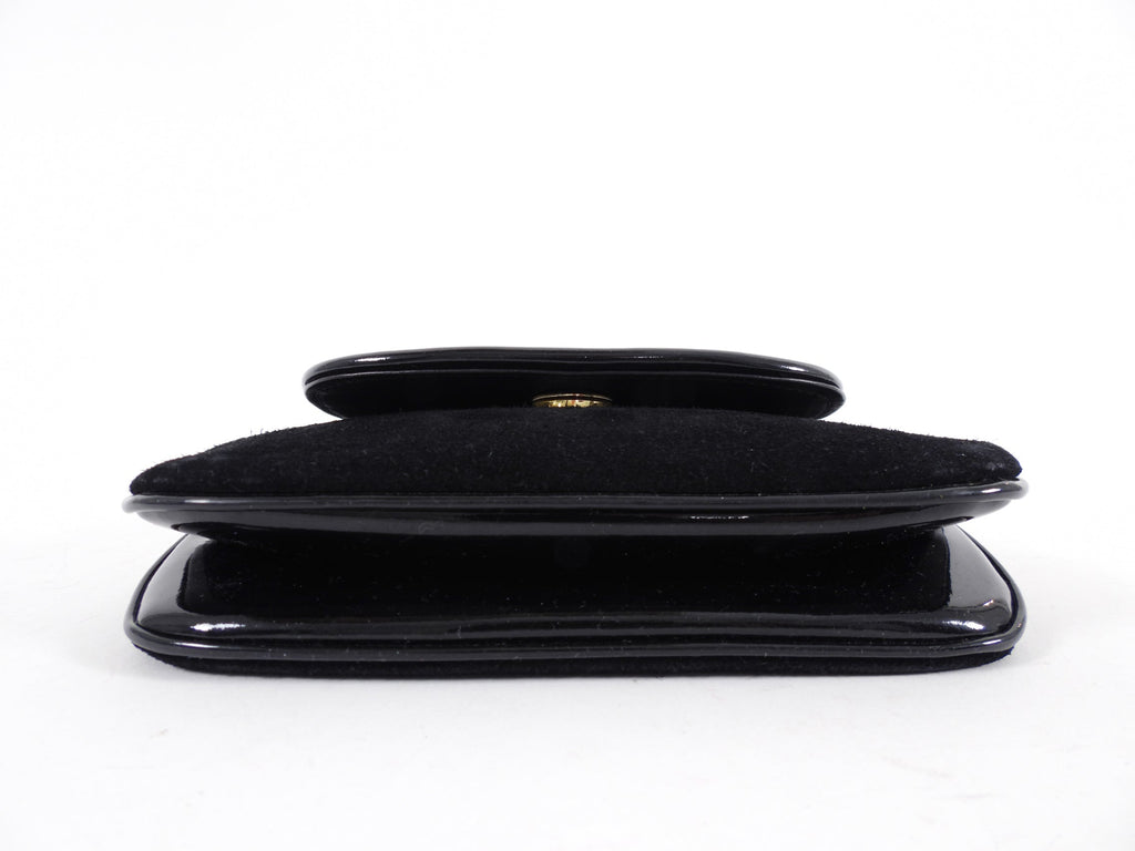 Gucci 1973 Black Small GG Logo Leather Crossbody Bag