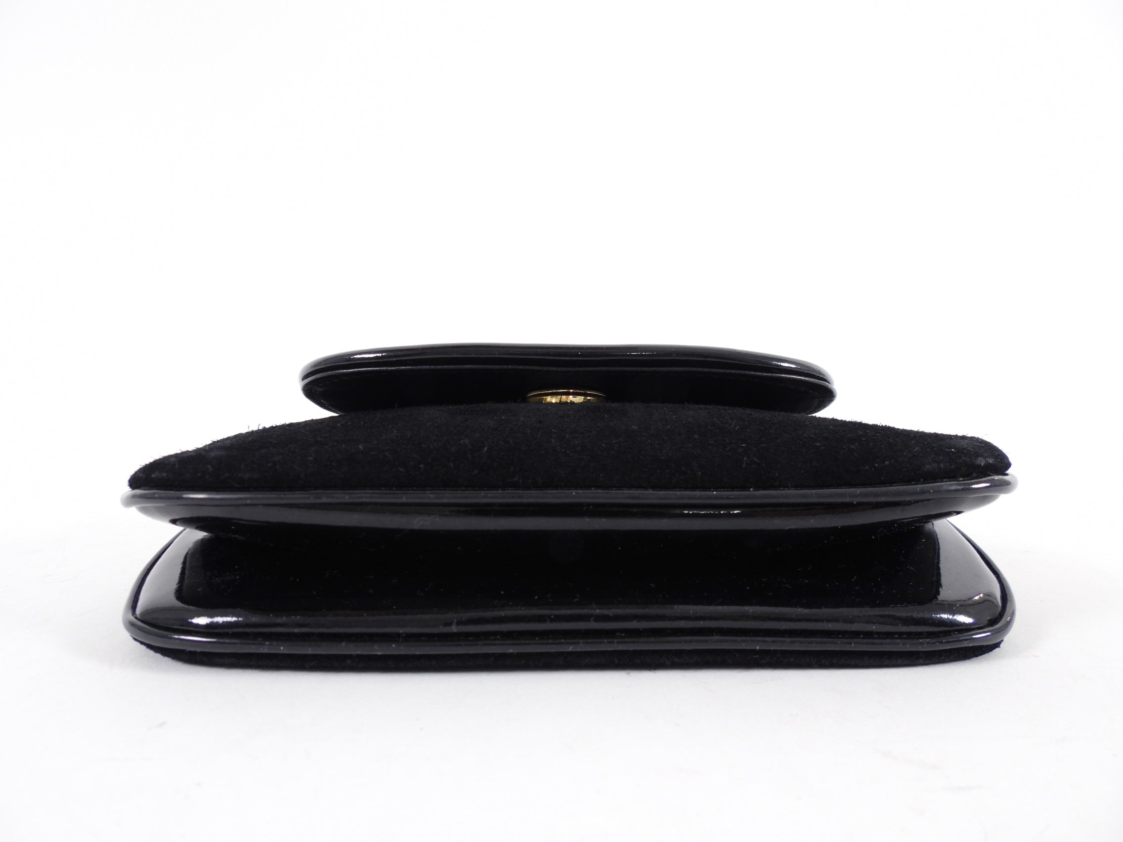 Gucci 1973 Black Small GG Logo Leather Crossbody Bag