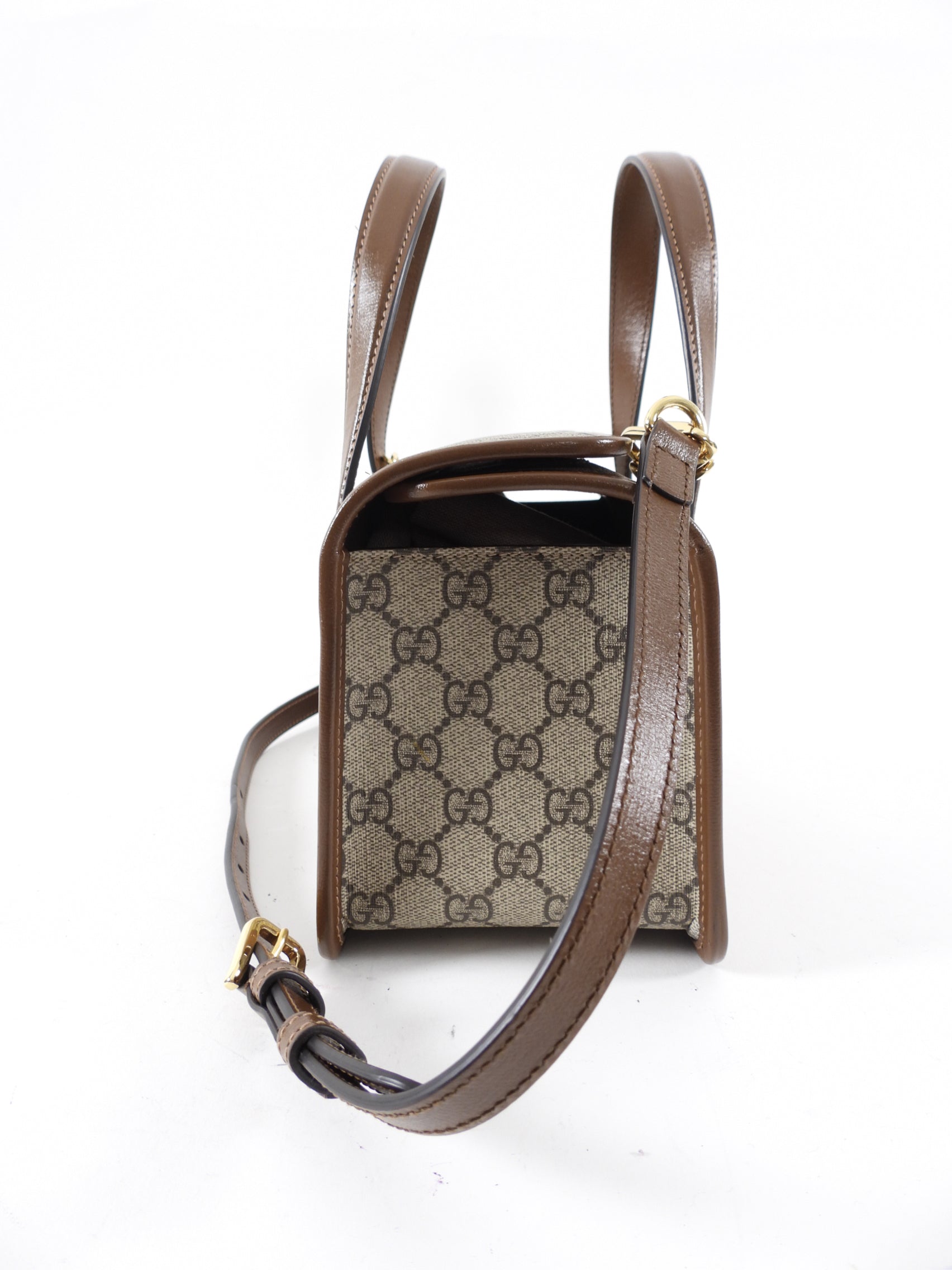 Gucci Monogram Supreme Mini 1955 Box Tote Bag