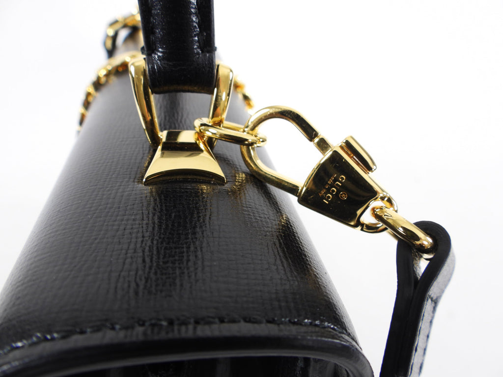 Gucci 1969 Sylvie Small Black Top Handle Two-Way Bag
