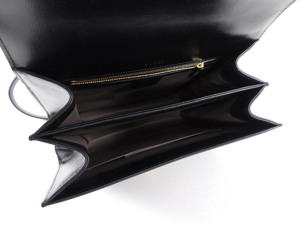 Gucci 1969 Sylvie Small Black Top Handle Two-Way Bag