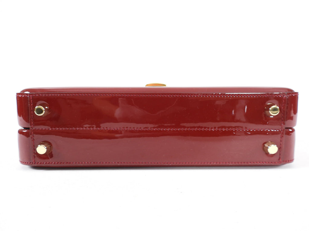 Gucci 1969 Sylvie Small Red Patent Top Handle Two-Way Bag