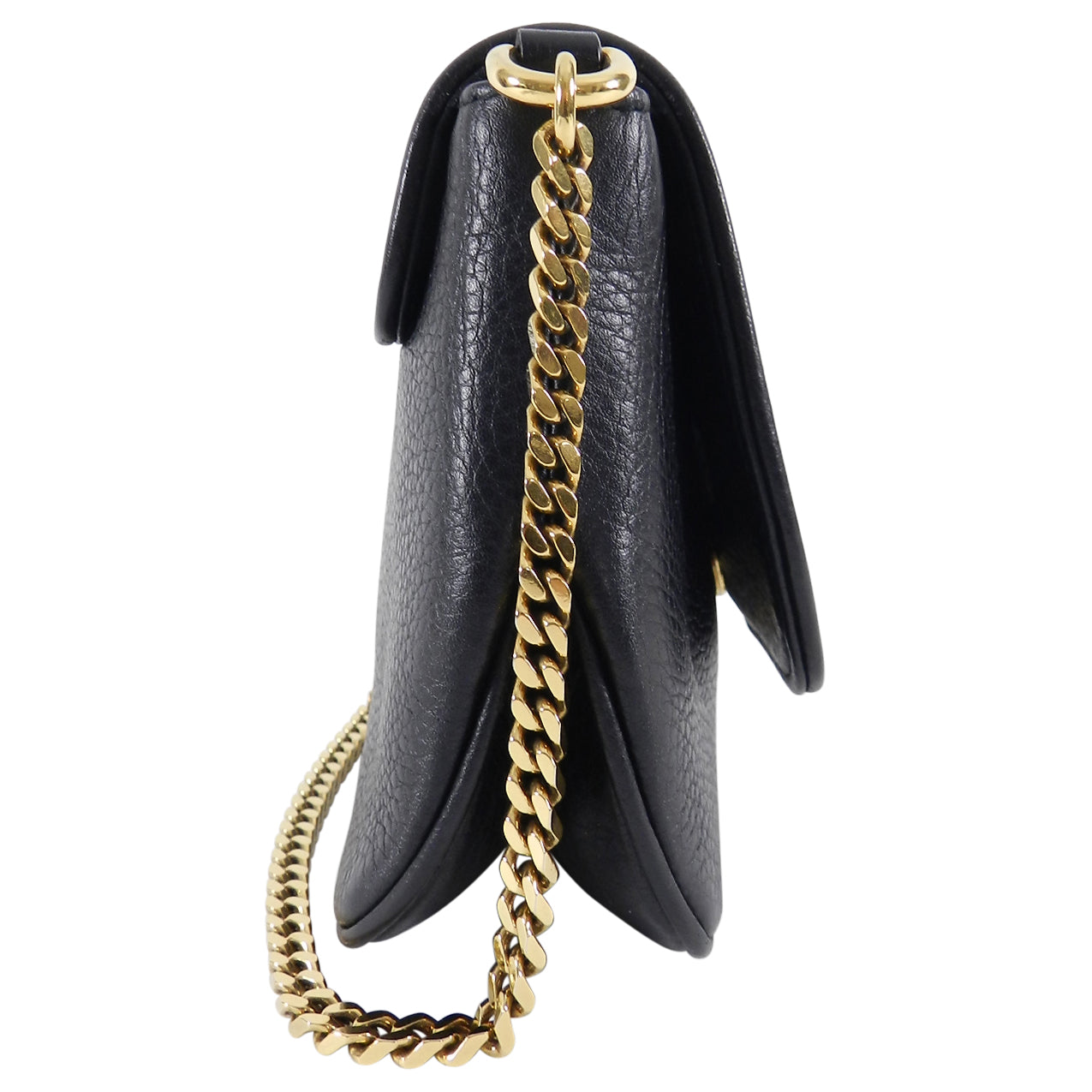 Gucci 1973 Black Small GG Logo Leather Crossbody Bag