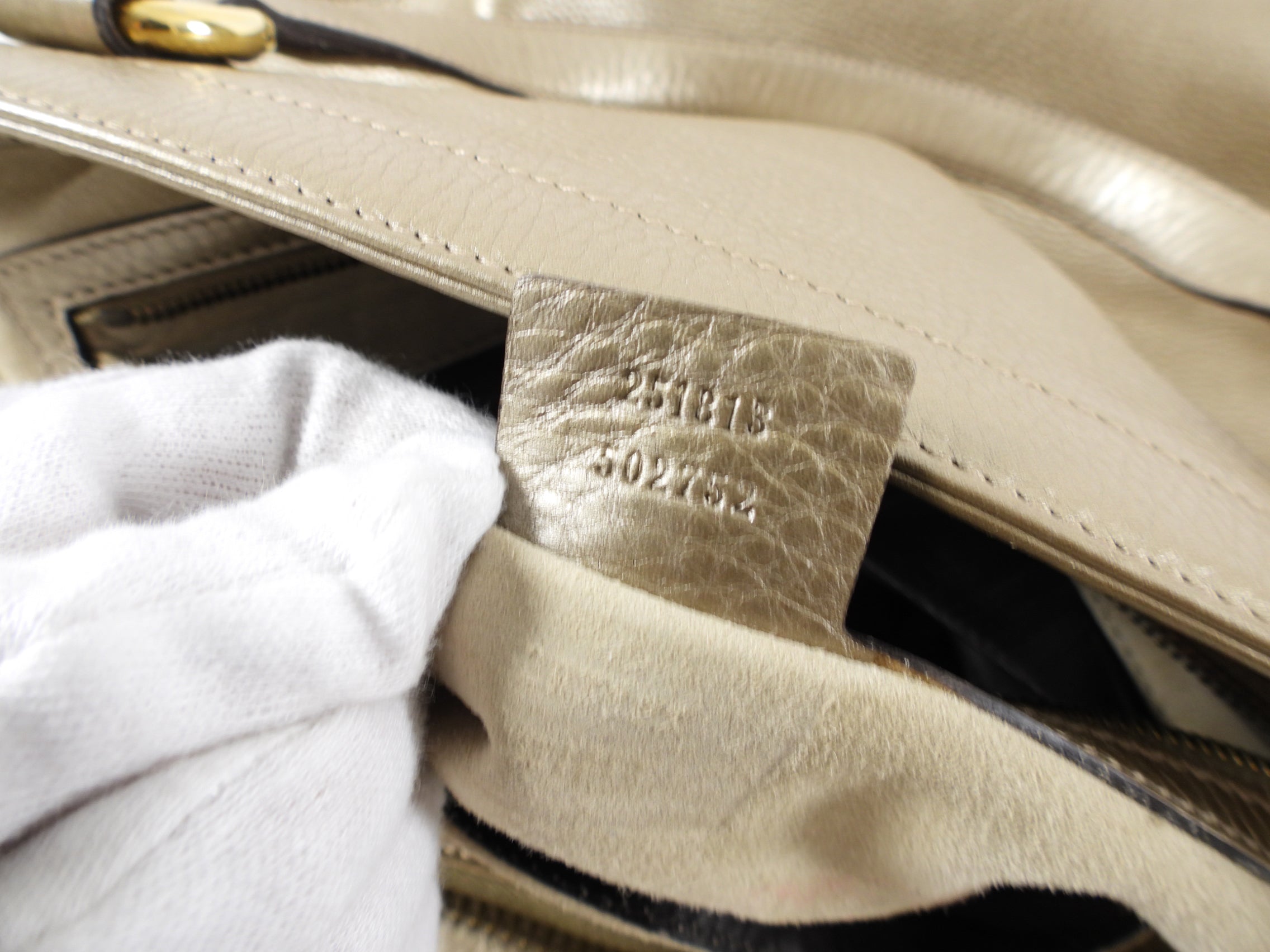 Gucci 1973 Champagne Gold Large Top Handle Bag