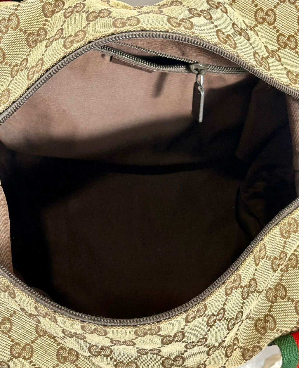 GUCCI GG CANVAS WEB MEDIUM DUFFLE BAG