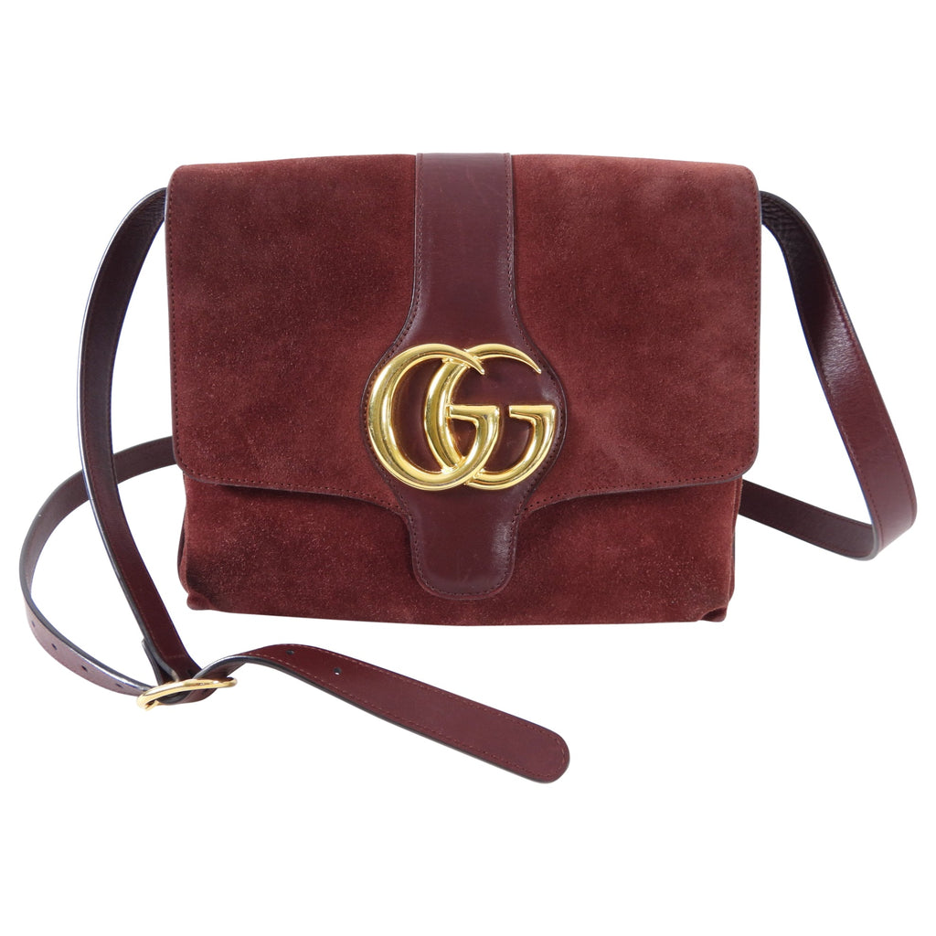Gucci Burgundy Suede Arli Crossbody Bag