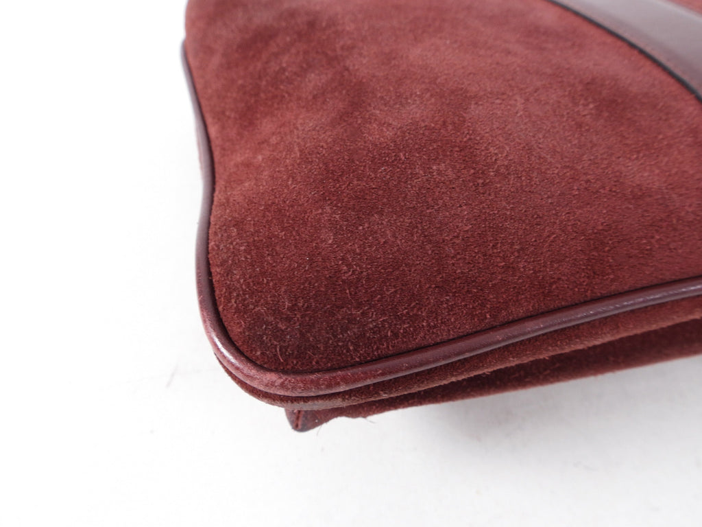 Gucci Burgundy Suede Arli Crossbody Bag