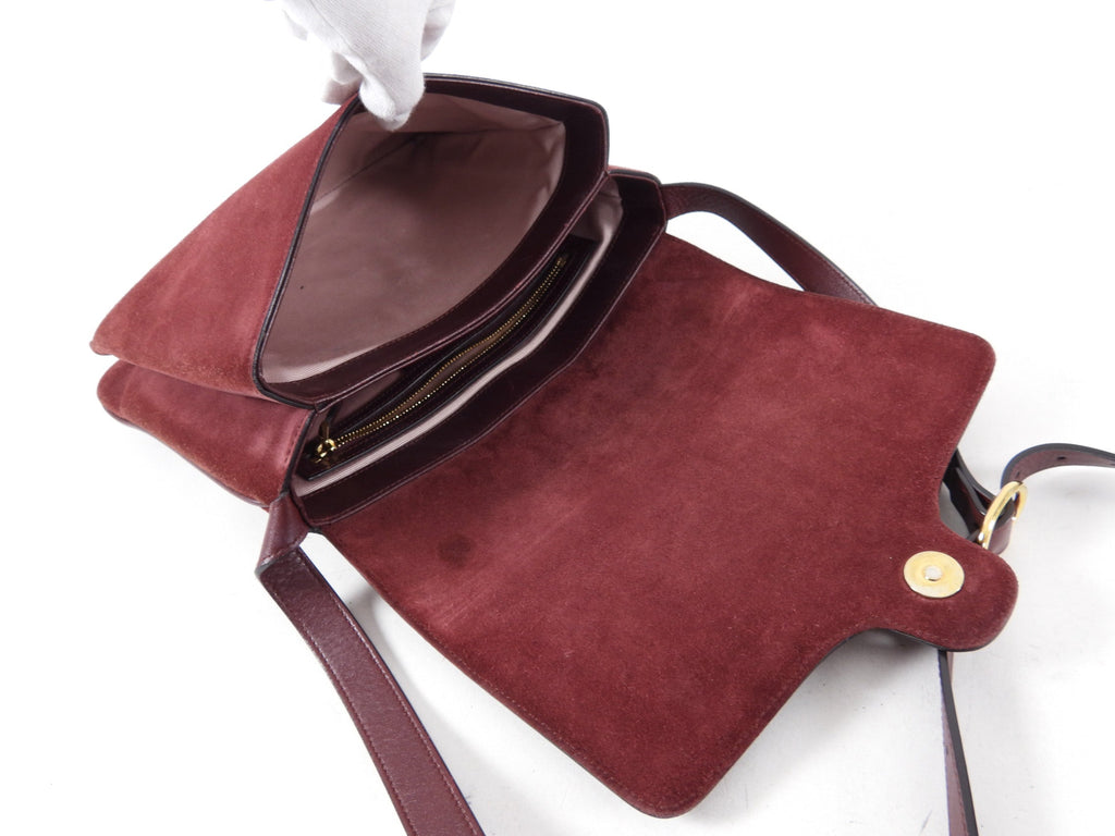 Gucci Burgundy Suede Arli Crossbody Bag