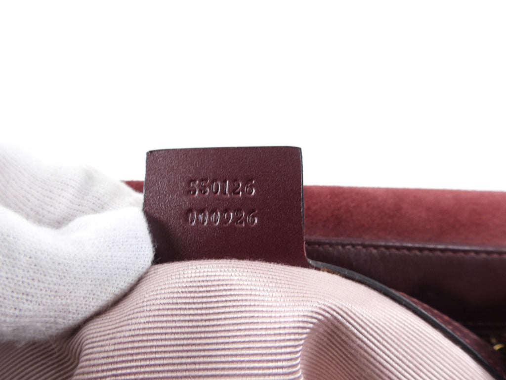 Gucci Burgundy Suede Arli Crossbody Bag