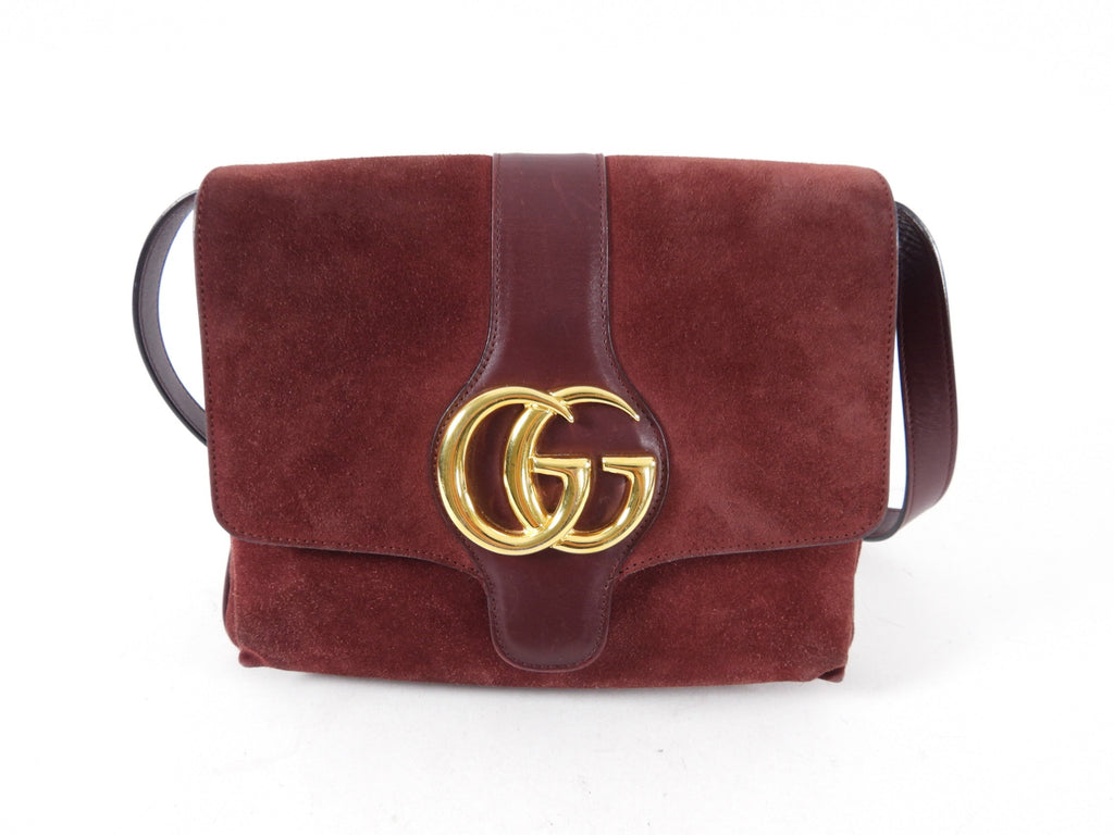 Gucci Burgundy Suede Arli Crossbody Bag