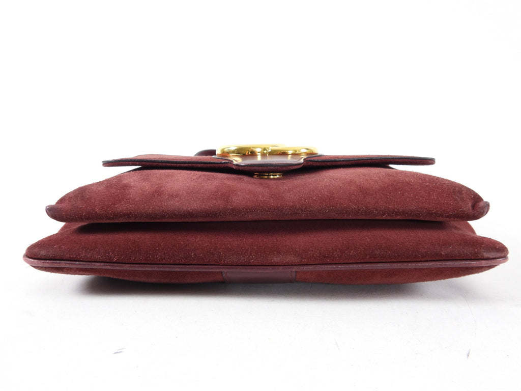 Gucci Burgundy Suede Arli Crossbody Bag