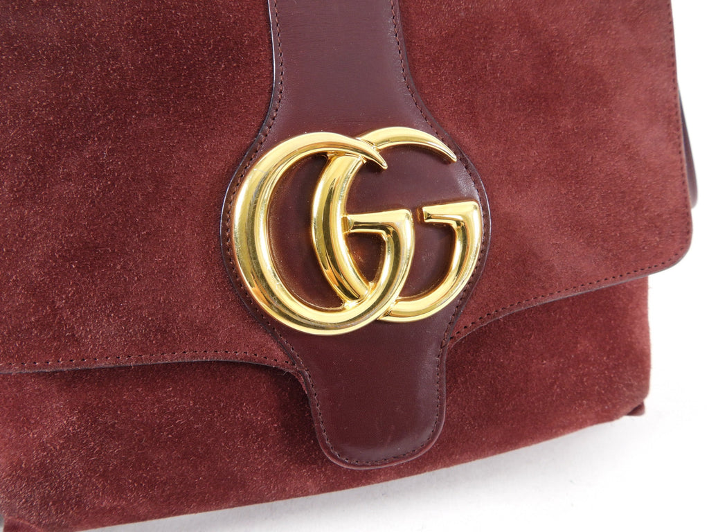 Gucci Burgundy Suede Arli Crossbody Bag