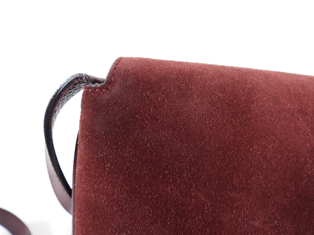Gucci Burgundy Suede Arli Crossbody Bag