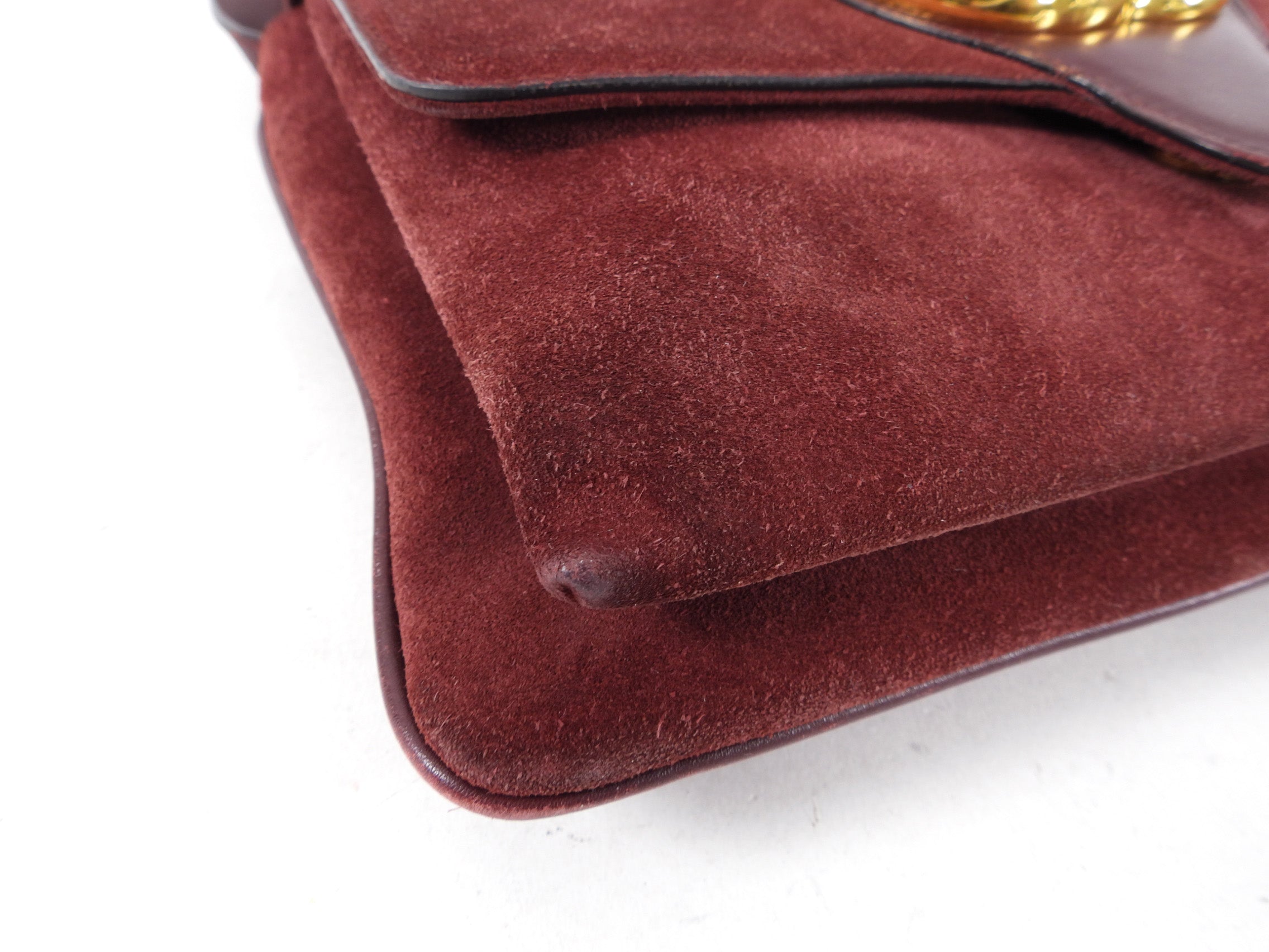 Gucci Burgundy Suede Arli Crossbody Bag