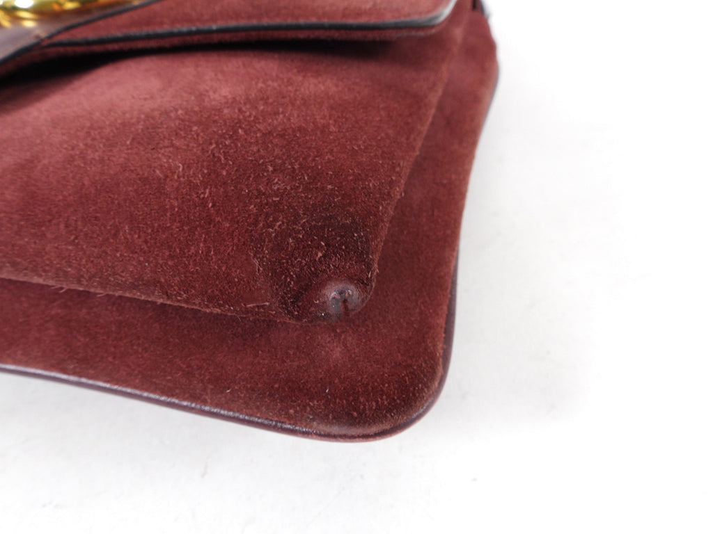 Gucci Burgundy Suede Arli Crossbody Bag