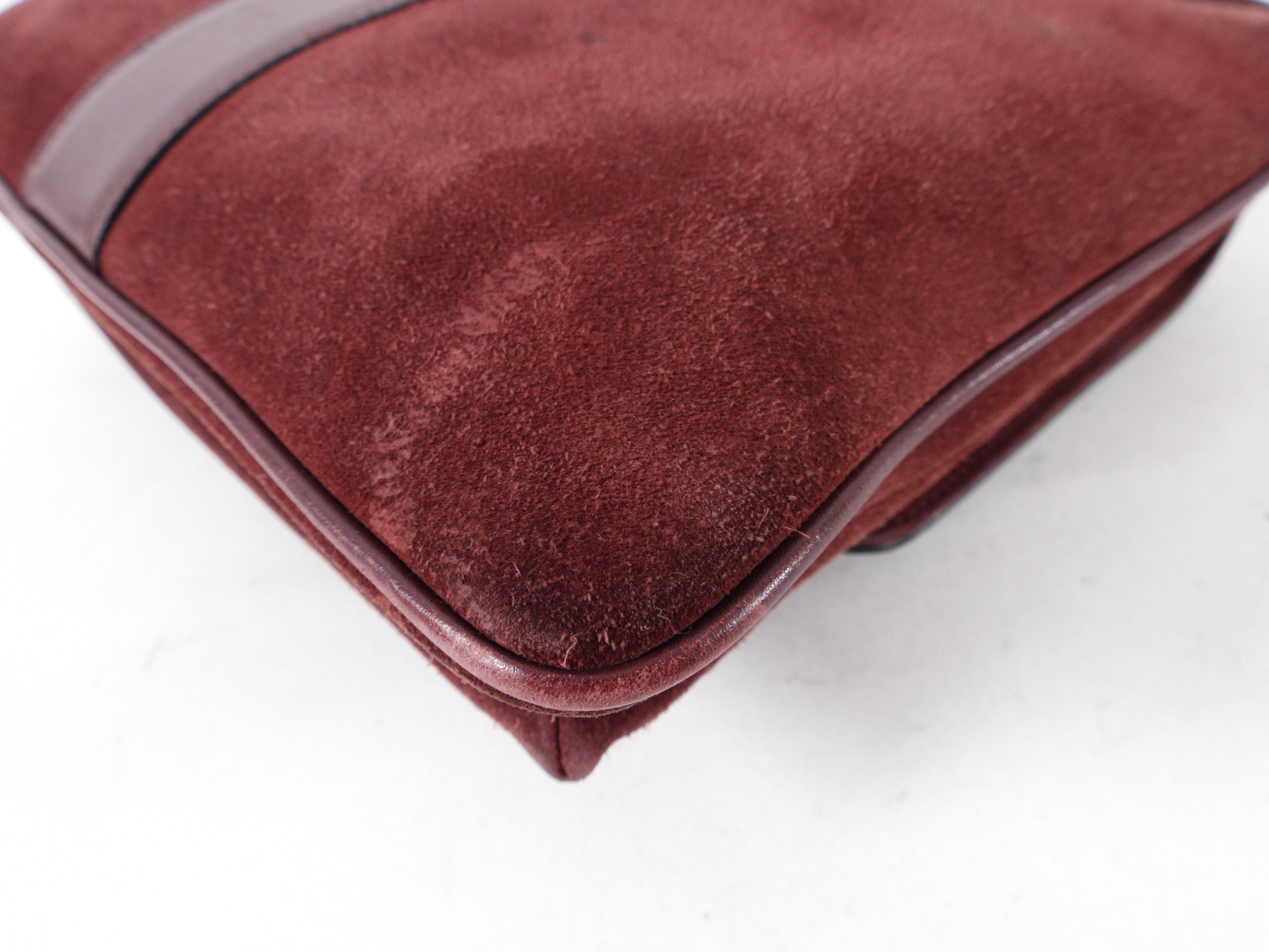 Gucci Burgundy Suede Arli Crossbody Bag