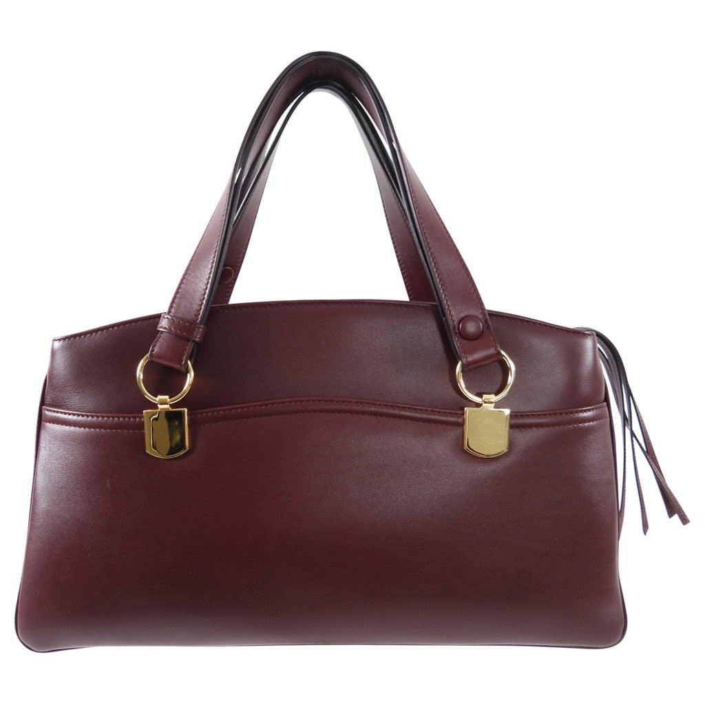 Gucci Burgundy Arli Handle Large GG Logo Bag