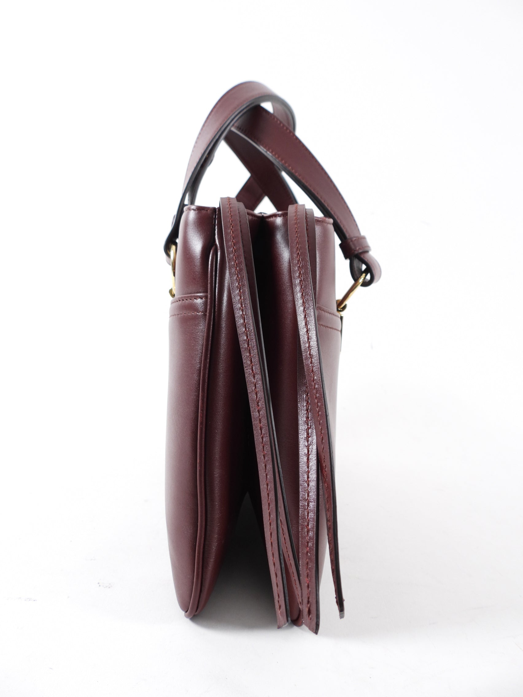 Gucci Burgundy Arli Handle Large GG Logo Bag