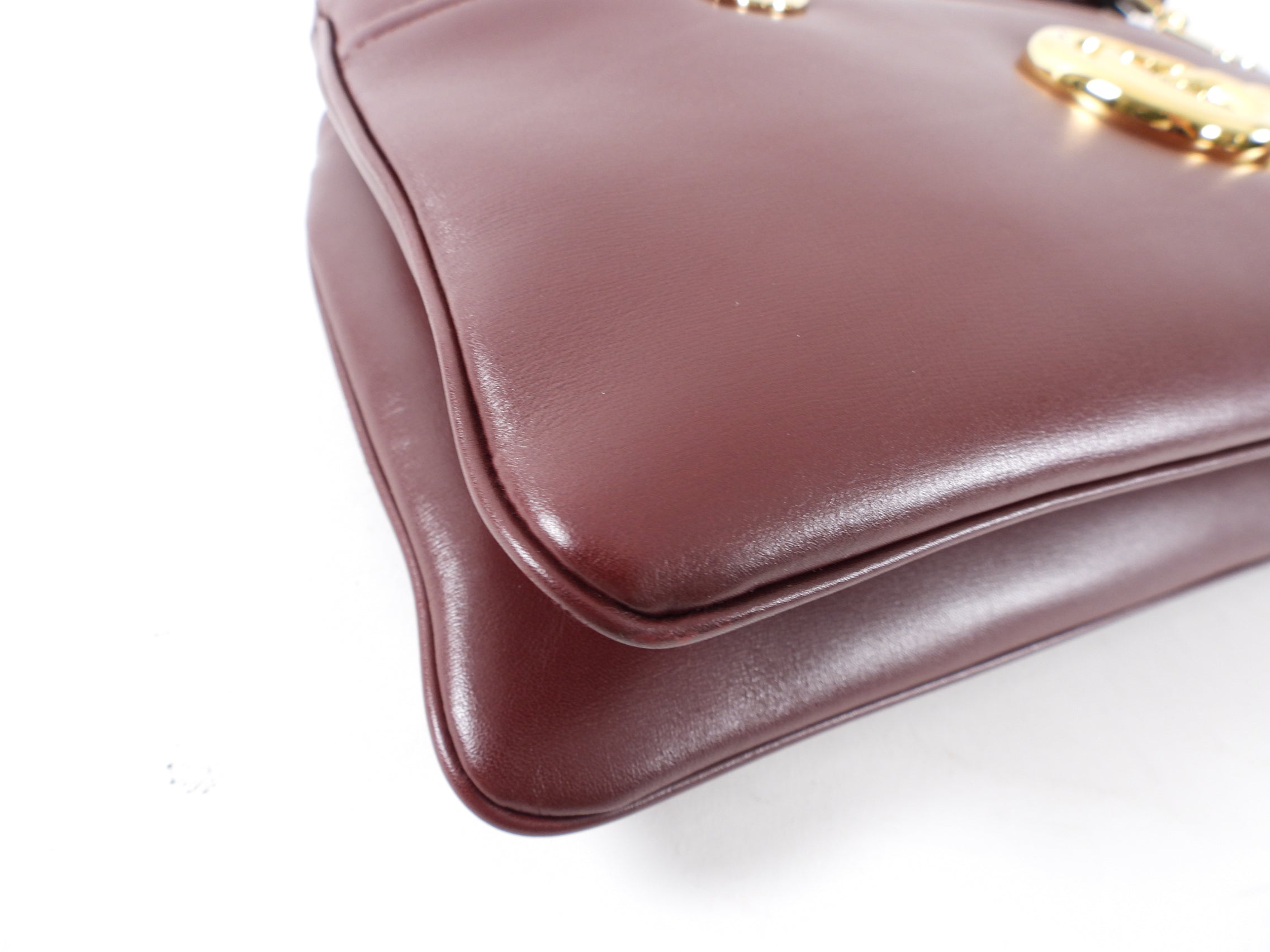 Gucci Burgundy Arli Handle Large GG Logo Bag