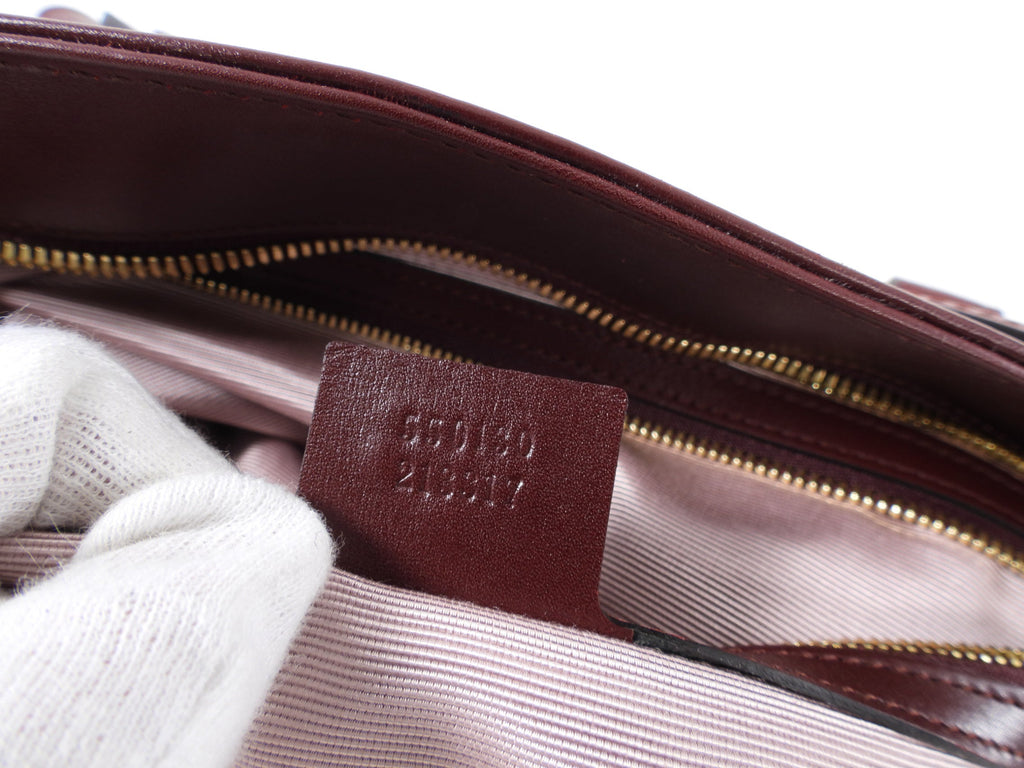 Gucci Burgundy Arli Handle Large GG Logo Bag