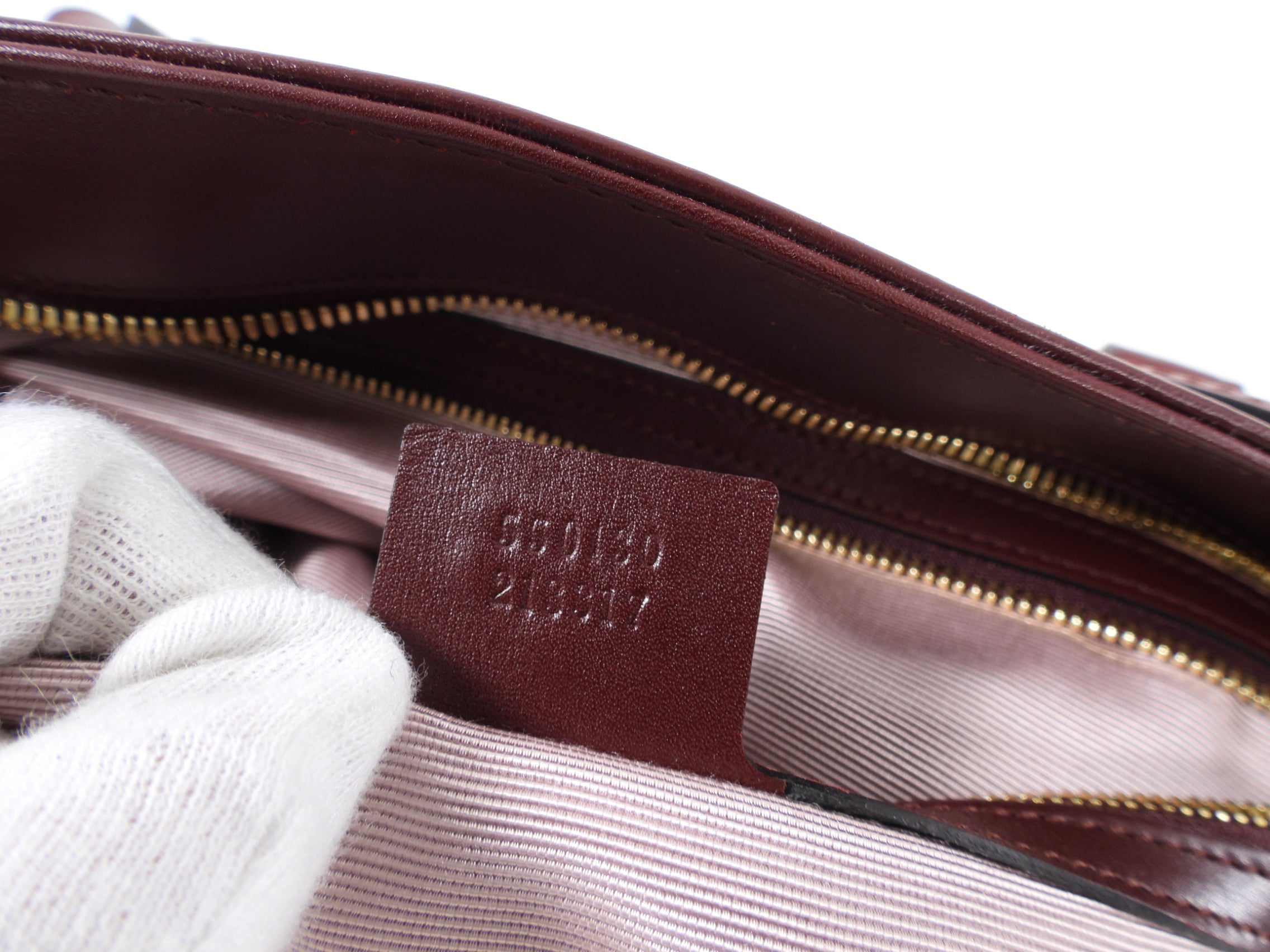 Gucci Burgundy Arli Handle Large GG Logo Bag