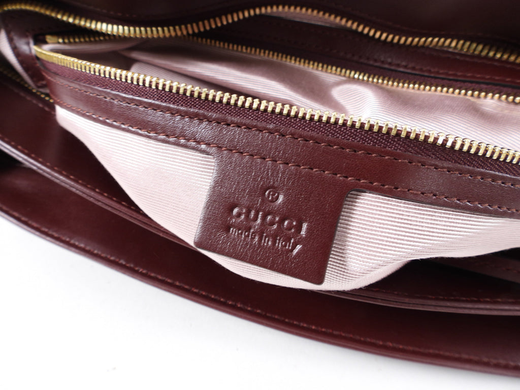 Gucci Burgundy Arli Handle Large GG Logo Bag