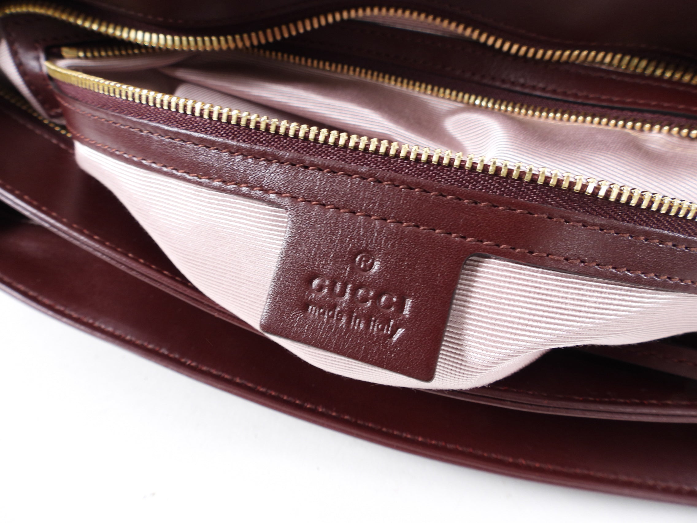 Gucci Burgundy Arli Handle Large GG Logo Bag